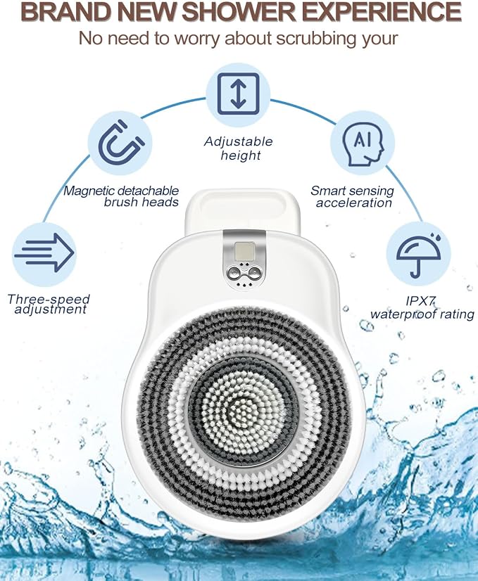 Electric Shower Brush for Body -Wall Mounted Back Scrubber for Shower – - Image 2