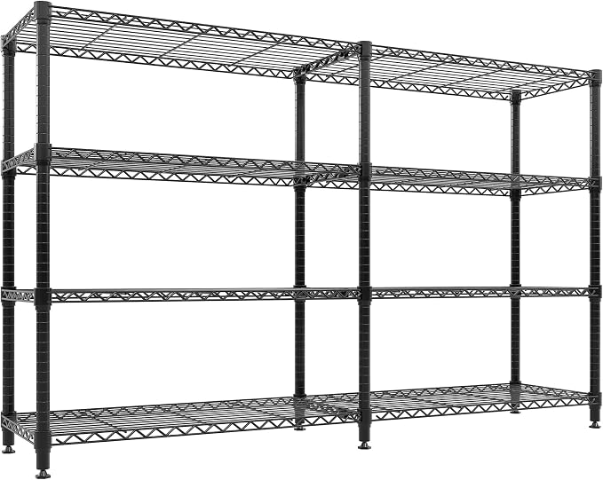 4-Tier Metal Storage Shelves, Adjustable Wire Shelving Unit - Image 7