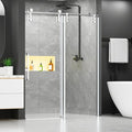Chabatree Shower Door 60" W x 76" H Frameless Sliding Shower Door, Frameless by Unknown