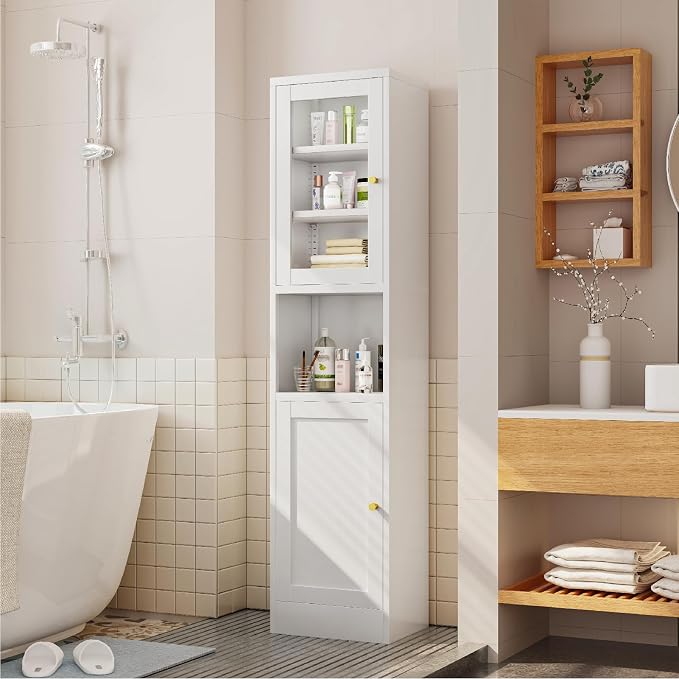 Metal Bathroom Storage Cabinet, Slim Metal Locker - Image 7