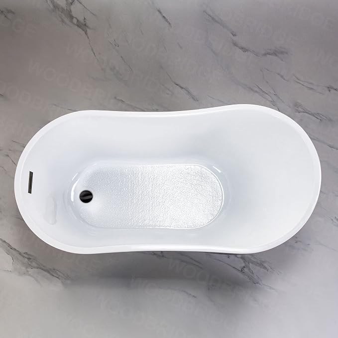 WOODBRIDGE 54" Freestanding White Acylic Soaking Bathtub - Image 4