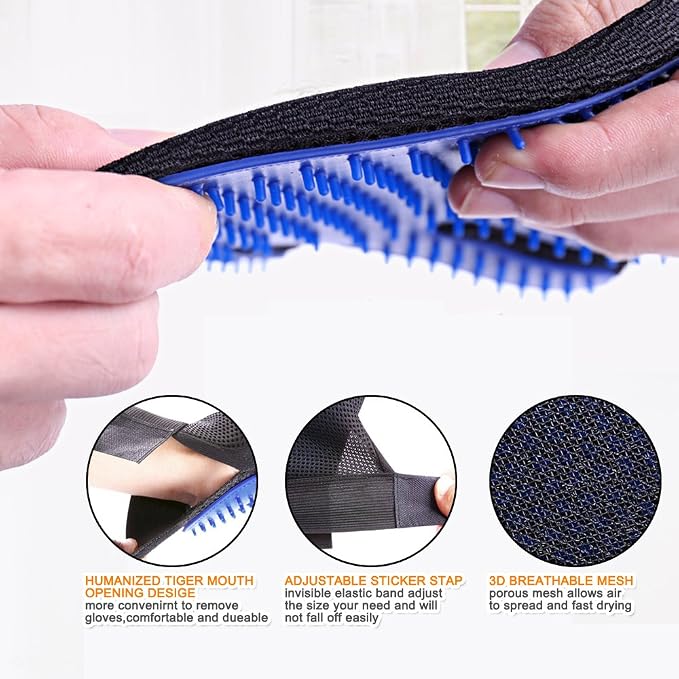 1 Pair Pet Grooming Glove, Gentle Deshedding Brush Glove Hair Remover Brush - Image 6