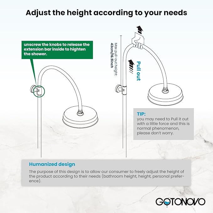 gotonovo Exposed Bathroom Shower System Classic Shower Kit 8 Inch Luxurious - Image 8