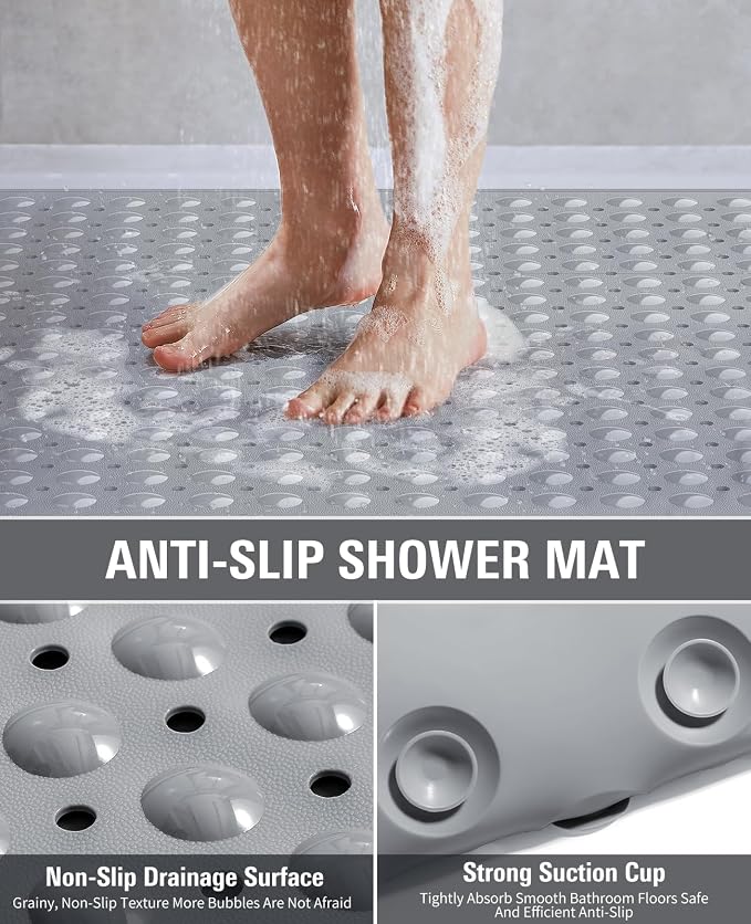 Yolife Extra Large TPE Shower Mat, 47.2" L x 31.5" W Anti Slip Bath Mat - Image 4