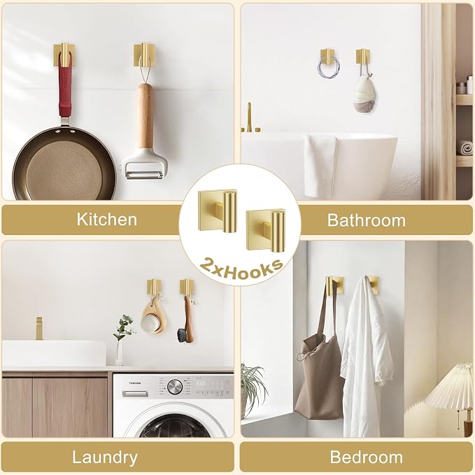 TURS 5-Pieces Brushed Gold Bathroom Hardware Set 23.6 Inch SUS304 Stainless - Image 5
