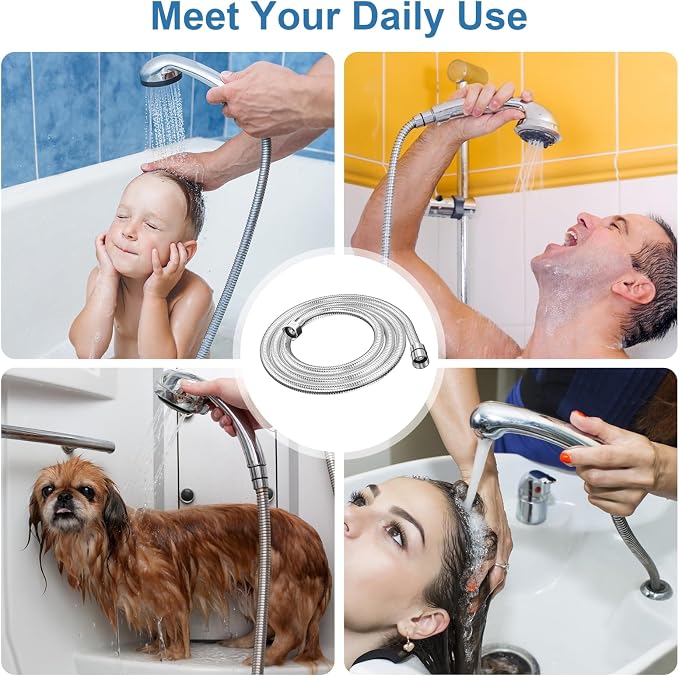 79" Shower Hose, Extra Long 304 Stainless Steel Handheld Shower Head Hose - Image 6