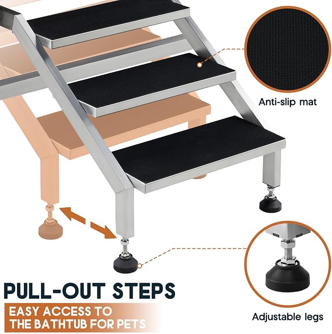 Albott 60 Inch Stainless Steel Dog Washing Station - Image 6
