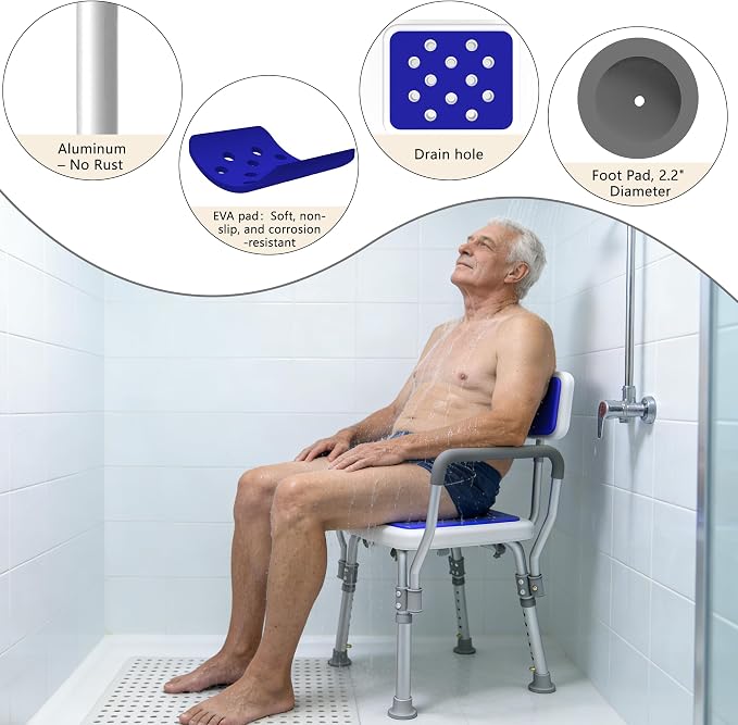 Shower Chair for Inside Shower，500 lbs Heavy Duty Bath Seat for Elderly and - Image 2