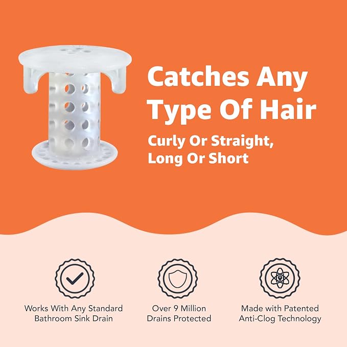 SinkShroom SSCLE988 The Revolutionary Sink Drain Protector Hair - Image 3