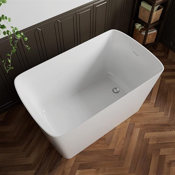 47" Lucite Acrylic Freestanding Bathtub，Square Shape Janpanese Soaking Tub - Image 6