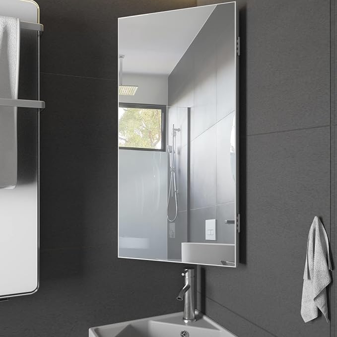 eclife 24" Bathroom Corner Medicine Cabinet W/Mirror, Single Door Bathroom - Image 8