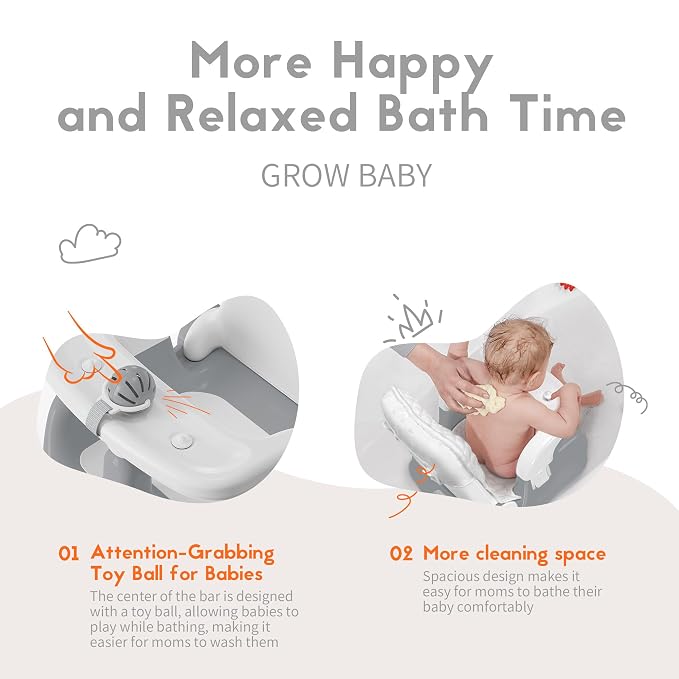 BabyBond Baby Bath Seat with Sitting & Lying 2 Modes, 3-Speed Adjustment - Image 6