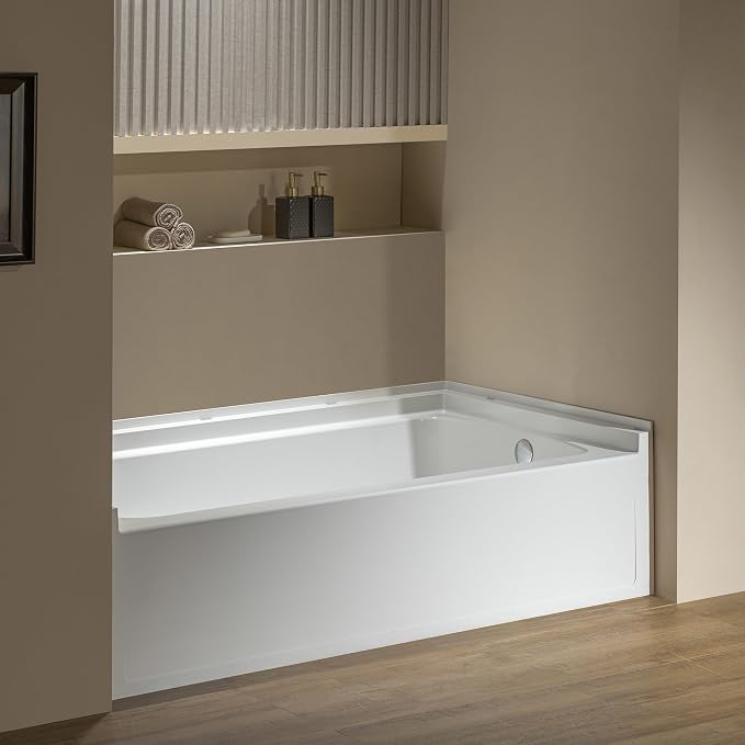 WOODBRIDGE 60” x 32” Alcove Soaking Bathtub in white - Image 9