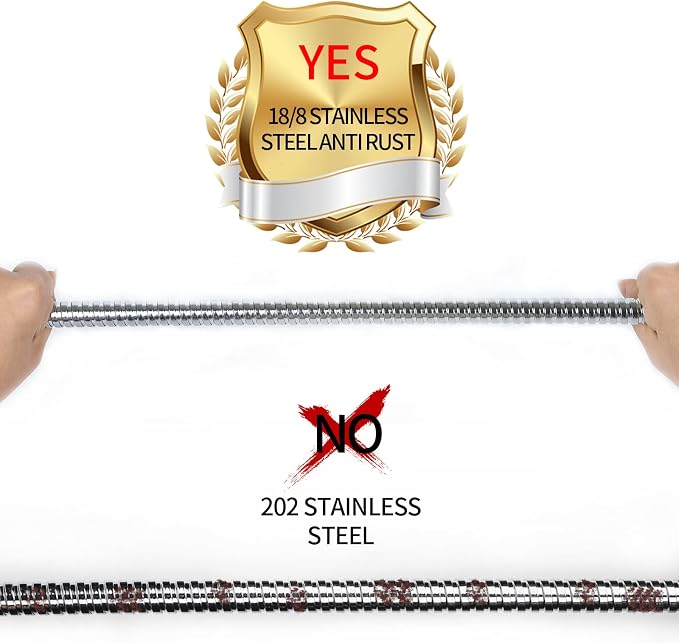 Klabb 59 Inch/150cm Stainless Steel Handheld Shower Hose, Flexible and Durable - Image 5