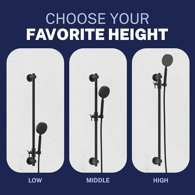 HammerHead Showers® SOLID METAL 27.5 Inch Shower Slide Bar Set and Handheld - Image 6