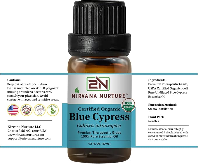 Blue Cypress Essential Oil USDA Certified Organic, 100% Pure Natural Premium - Image 8