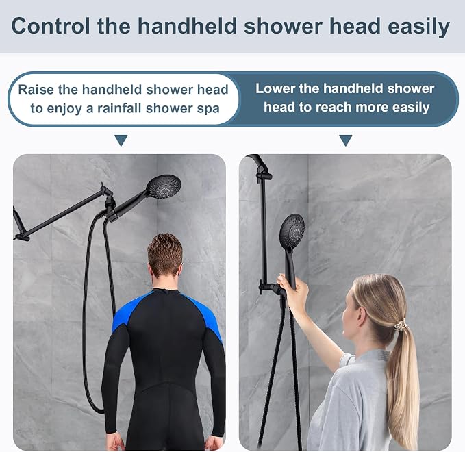 BRIGHT SHOWERS 15 Inch Extra Long Shower Head Extension Arm, Solid Brass Shower - Image 5