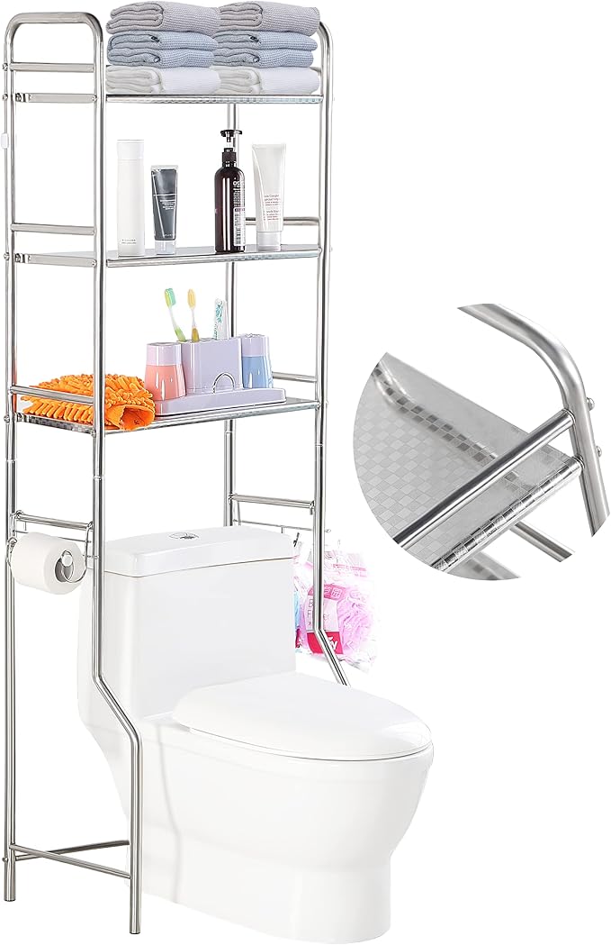 susunnus Over The Toilet Storage 3 Tier S, Bathroom Shelves Over Toilet - Image 8