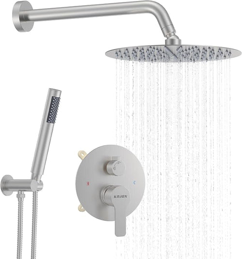 12-Inch Brushed Nickel Shower System: Ultimate High-Pressure Experience by KOJOXSANITARY