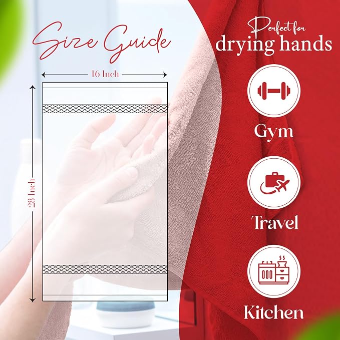 RIVERSIDE 6 Pack Premium Hand Towels Set, 16x28 inches, 100% Ring Spun Cotton - Image 2