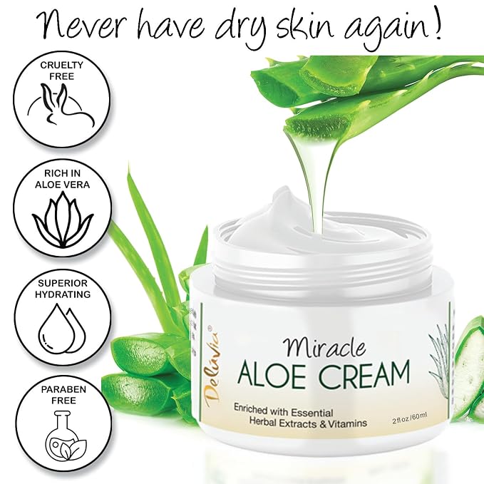Deluvia Miracle Aloe Cream | Face & Body Moisturizer - Image 7