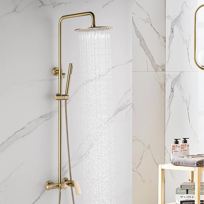 Exposed Shower System with Rain Shower and Handheld Sprayer, Outdoor Shower by YourDailyHoneyMoment