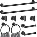 Lairuier Matte Black Bathroom Hardware Set, 10-Piece Towel Bar Set SUS304 by LairuierBathroomHardwareSet