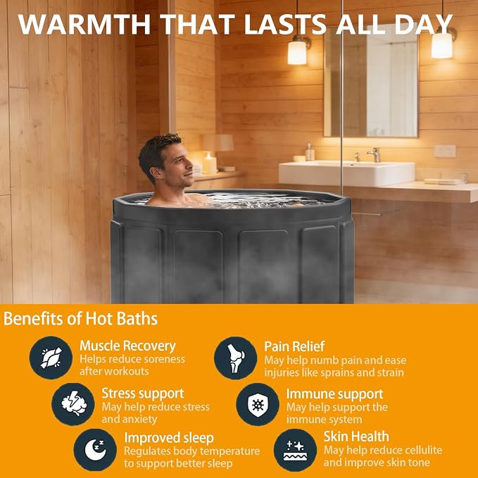 Portable Bath Tub for Adult, Foldable Soaking Bathtub for Hot SPA&Ice Bath - Image 2