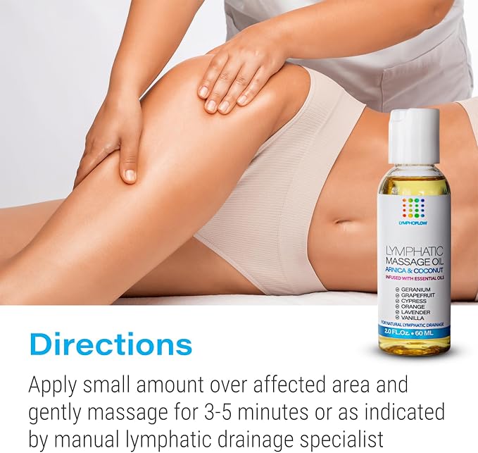 Arnica Coconut Lymphatic Drainage Massage Oil 2oz & Fibro Roller Lymphatic - Image 3