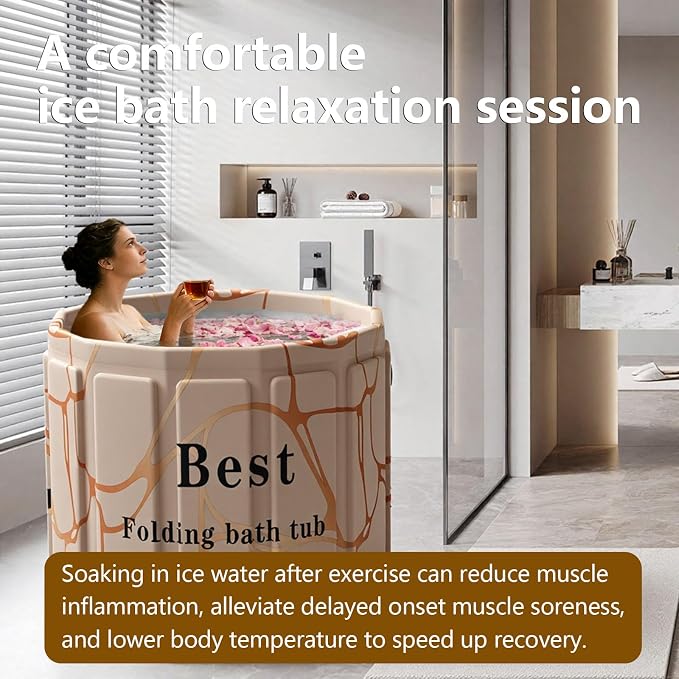 Portable Bath Tub for Adult, Foldable Soaking Bathtub for Hot SPA&Ice Bath - Image 9