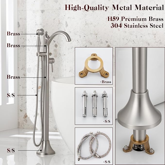 Freestanding Tub Faucets, Classic Freestanding Bathtub Faucet - Image 3