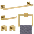 YACVCL Towel Bar Set, 5-Piece Brushed Gold Bathroom Hardware Set, SUS304 by YACVCL