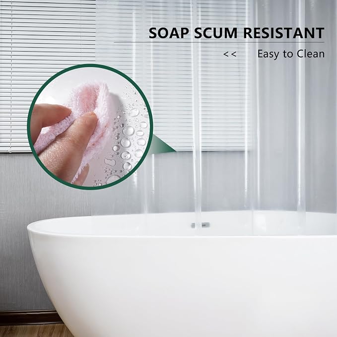 AooHome Thin Clear Small Shower Curtain Liner, 48x72 Premium Light Weight EVA - Image 7