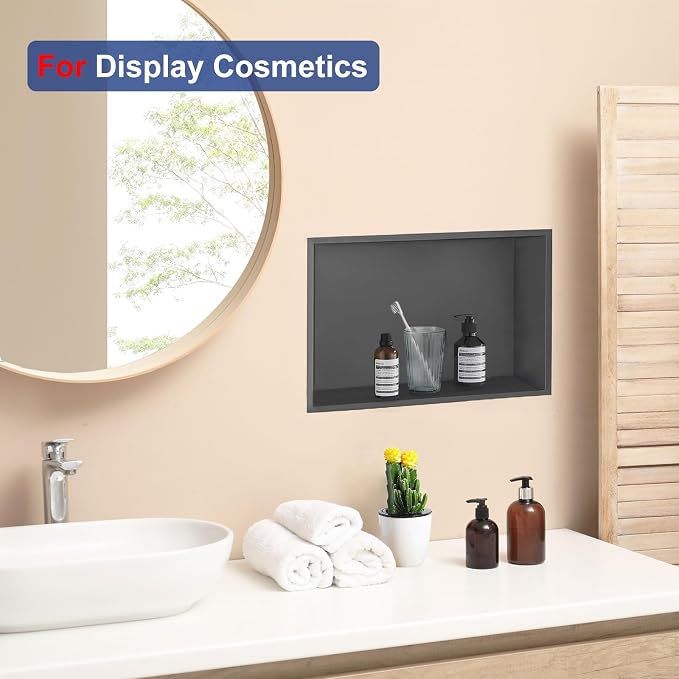 Shower Niche, 16 * 28 Stainless Steel Elegant Bathroom Niche, No Tile Needed - Image 5