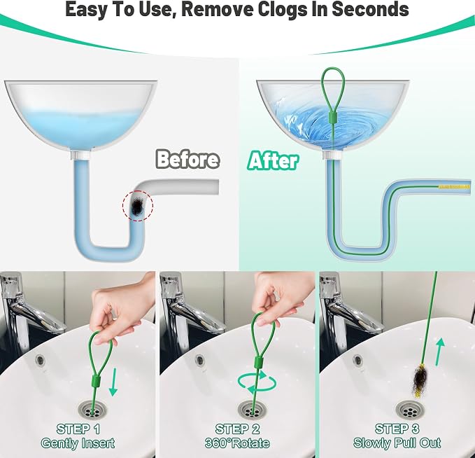 Kelly's Collection 30 Inch Drain Snake Hair Clog Remover, Anti-break Metal Sink - Image 5