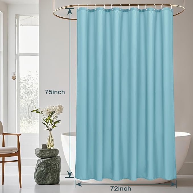 AooHome Shower Curtain Liner, Fabric Bathroom Curtain - Image 8