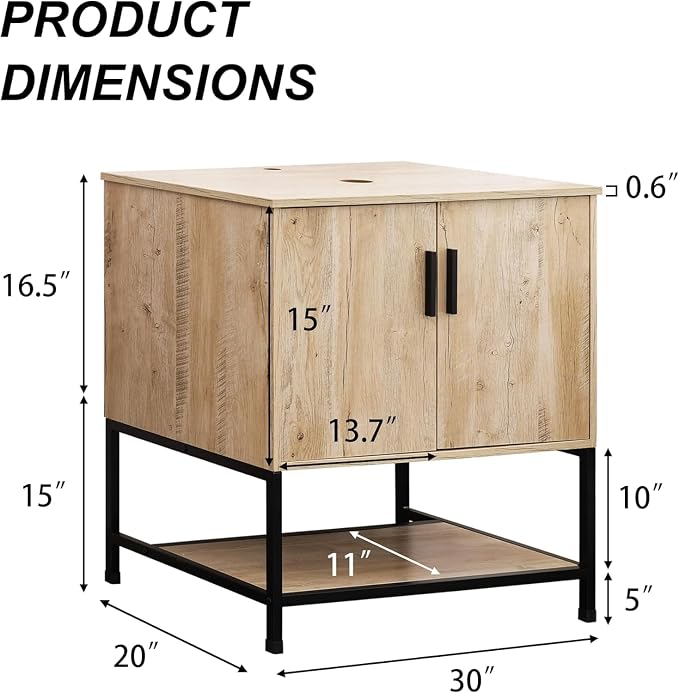 UEV Rustic Oak 36" Bathroom Vanity - Image 2