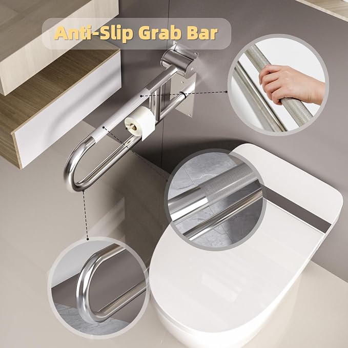 23 Inch Toilet Grab Bar, Flip Up Grab Bar - Image 5