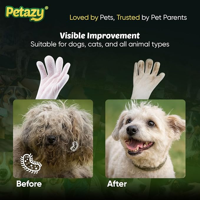 Pet Glove Wipes for Dogs & Cats – 25 Pack | Hypoallergenic, No Rinse, Extra - Image 5