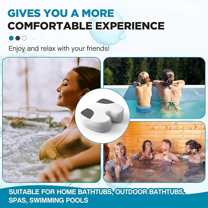 Suzile 2 Pcs Hot Tub Booster Seat Weighted Spa Bathtub Booster Inflatable - Image 6
