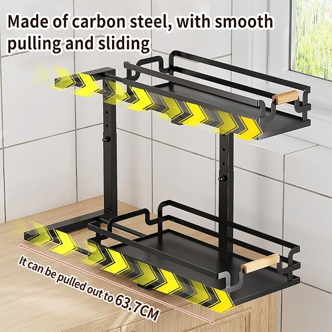 MIKEE Under Sink Organizer, 2 Tier Under Sink Organizers and Storage, Bathroom - Image 5