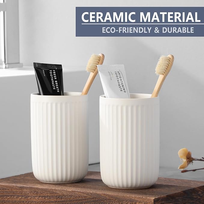 White Toothbrush Holders for Bathrooms - Image 4