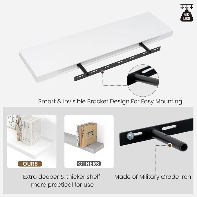 Vivelove Wooden Floating Shelves - Image 7
