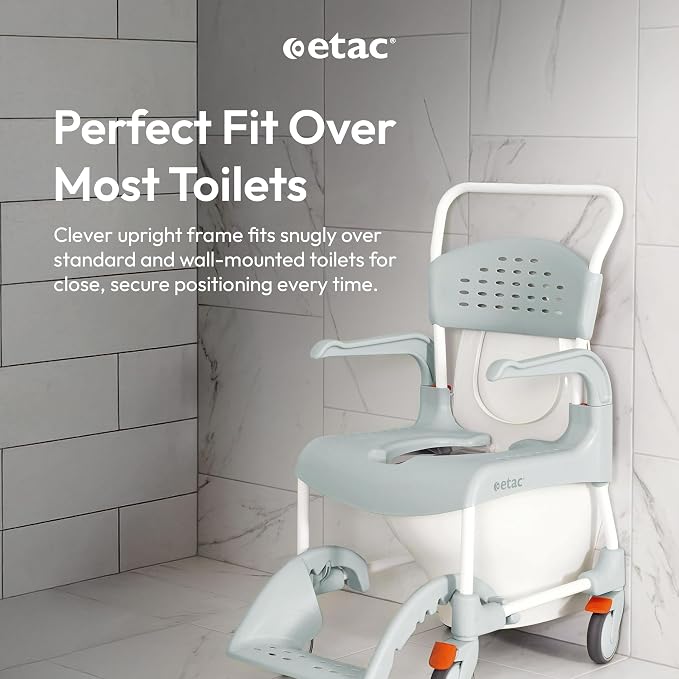 Etac Clean Shower Commode Chair – 19 1/4 Inches Fixed Height, Removable Armrests - Image 6