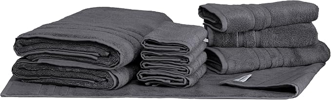 Mosobam Luxury Turkish 10pc Deluxe Bath Bundle Body Hand Face Towel and Mat by Mosobam