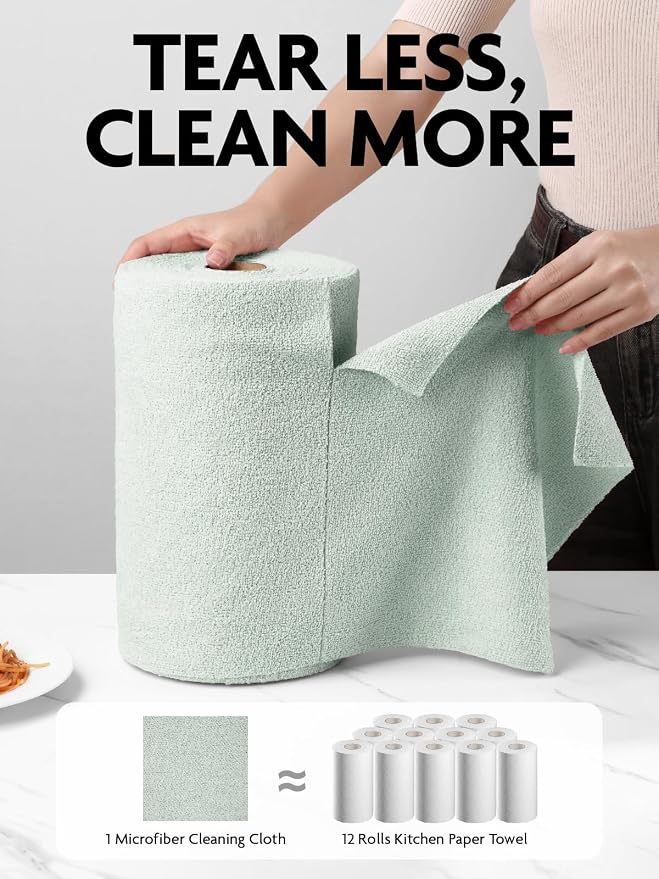 Fantasticlean Microfiber Cleaning Cloth Roll -75 Pack, Tear Away Microfiber - Image 3