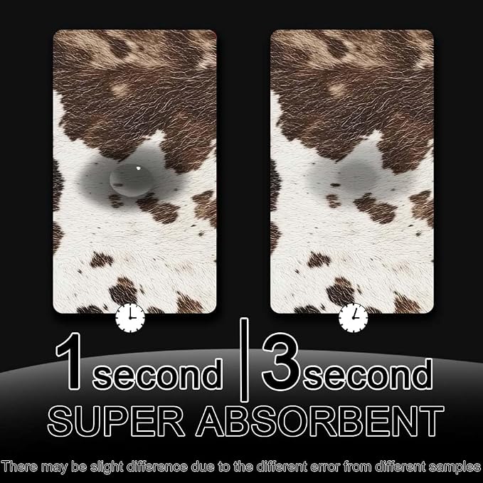 Bath Mat Rug, Animal Cow Skin Texture Non Slip Quick Dry Super Absorbent Thin - Image 6
