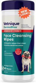Vetnique Dermabliss Dog Face Wipes by VetniqueLabs
