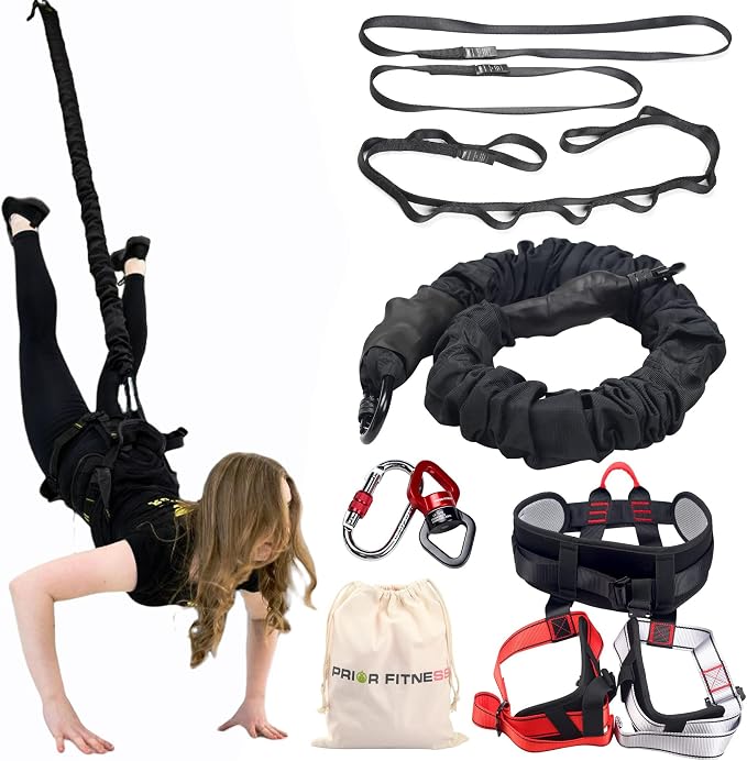 PRIOR FITNESS Bungee Fitness Set Yoga Bungee Cord Rope Resistance Air Dance by PRIORFITNESS
