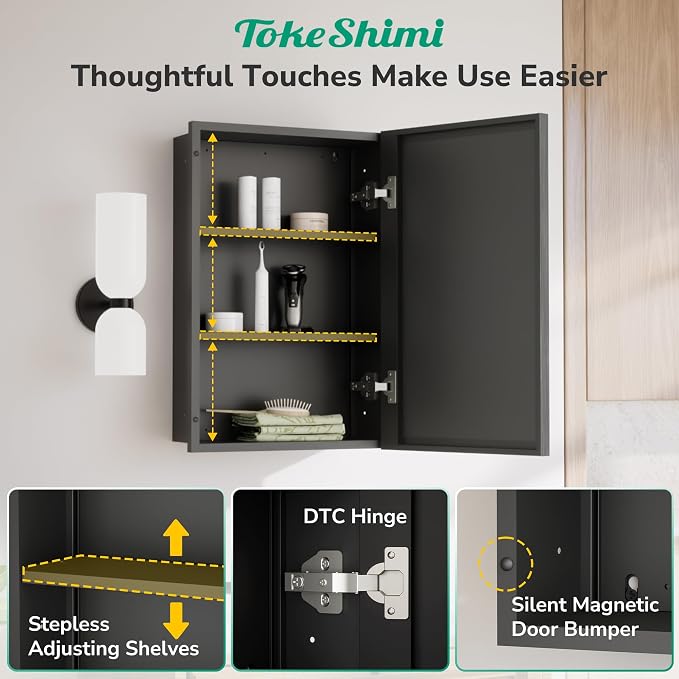 TokeShimi 12x36 Recessed Medicine Cabinet - Image 5
